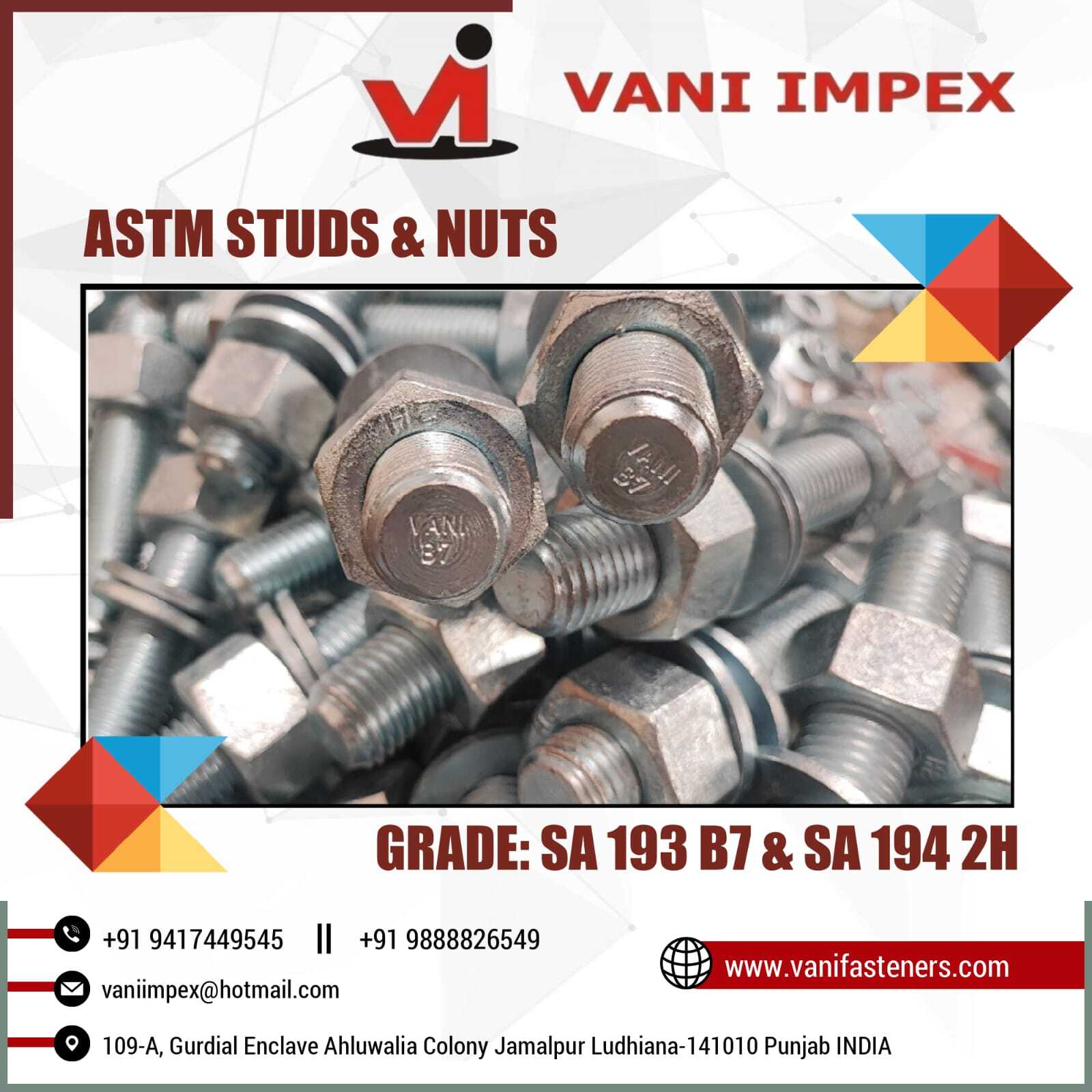 B7 Stud - High Tensile Steel, Compatible With 2h Nuts | Precision Engineering, Corrosion Resistant