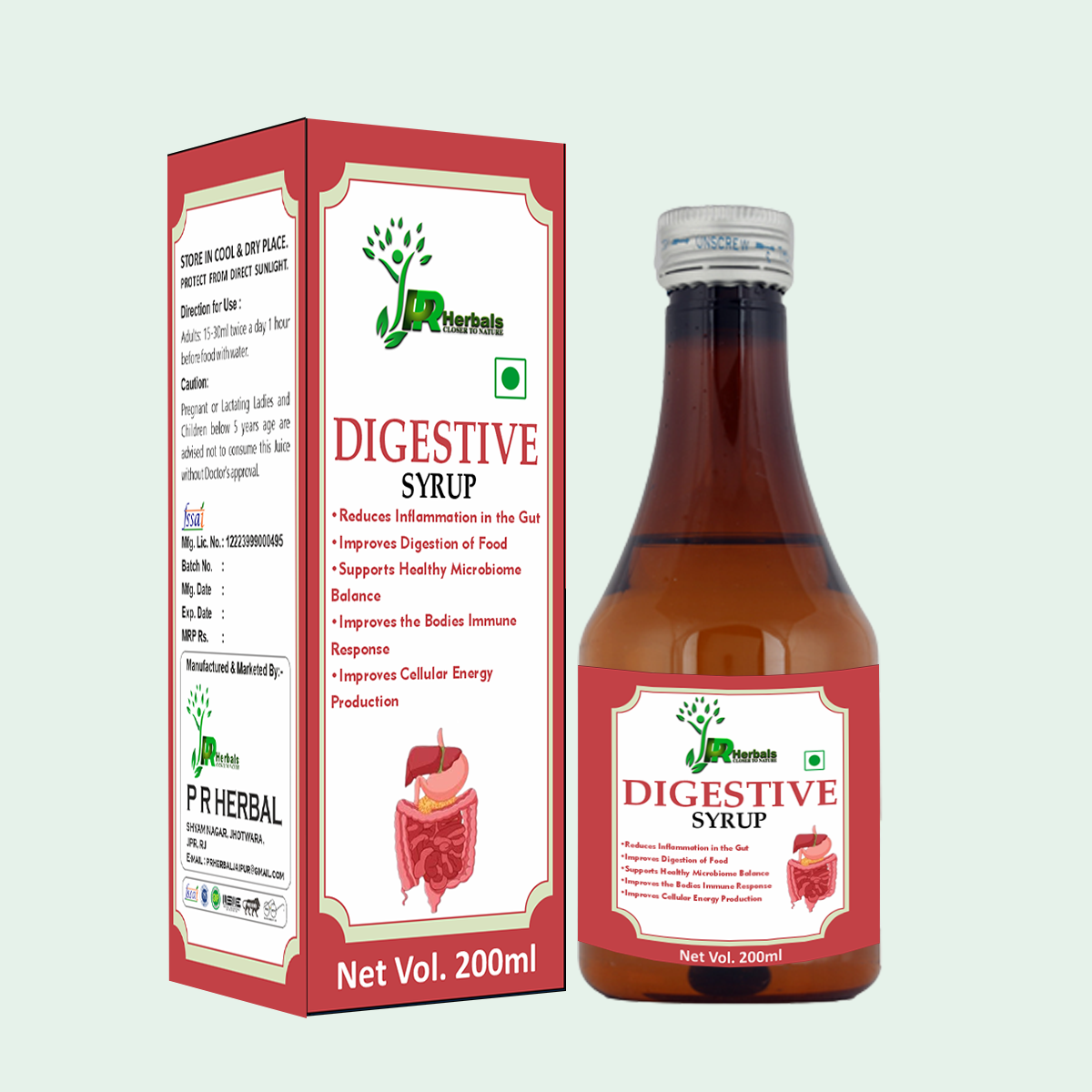 Digestive Syrup - Ingredients: Such As Ginger