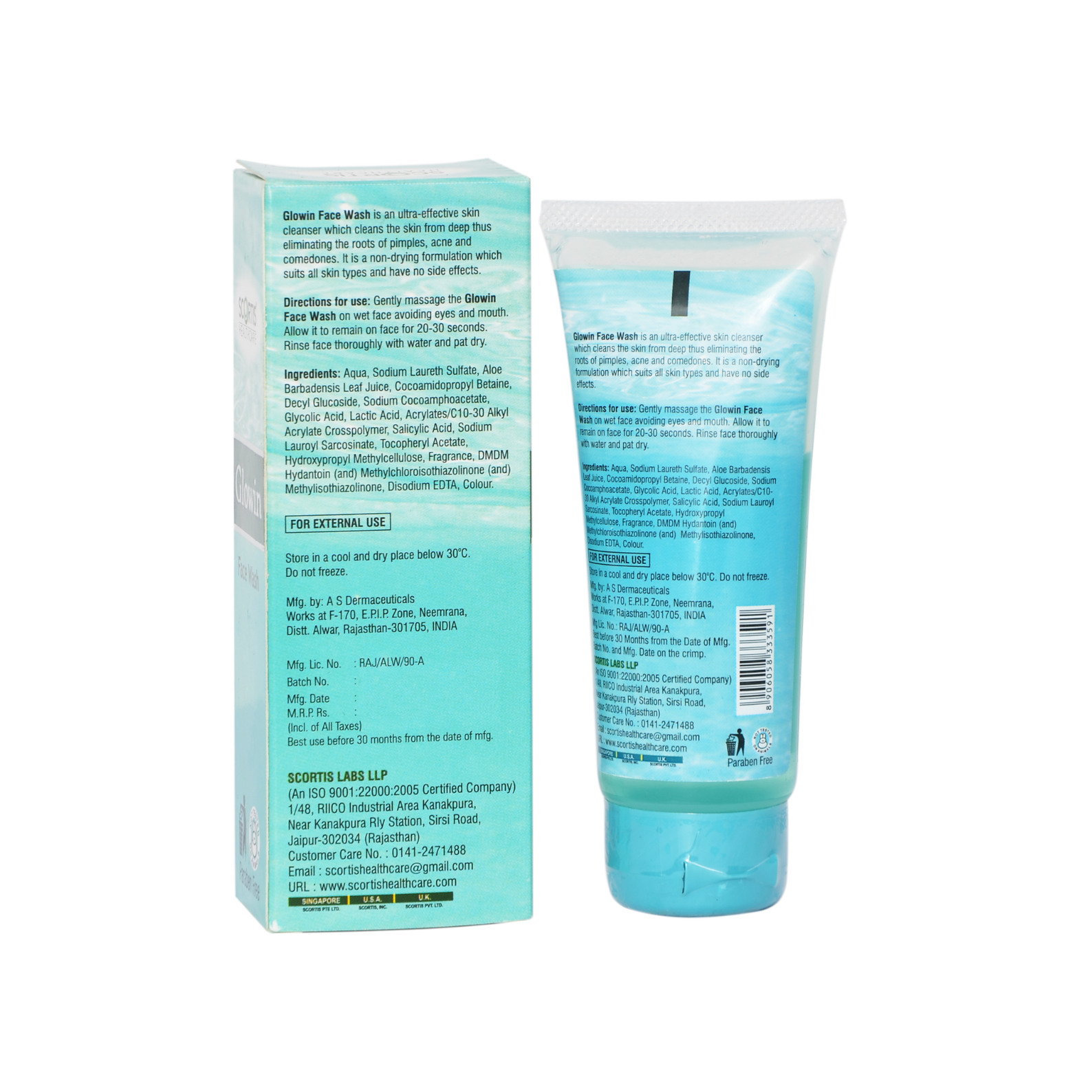 60ml Glowin Face Wash - Gel Formula | Herbal Ingredients, Waterproof & Glitter Effect For Radiant And Glowing Skin