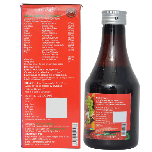 200ml Scorzyme Digestive Enzyme Syrup Age Group: For Adults