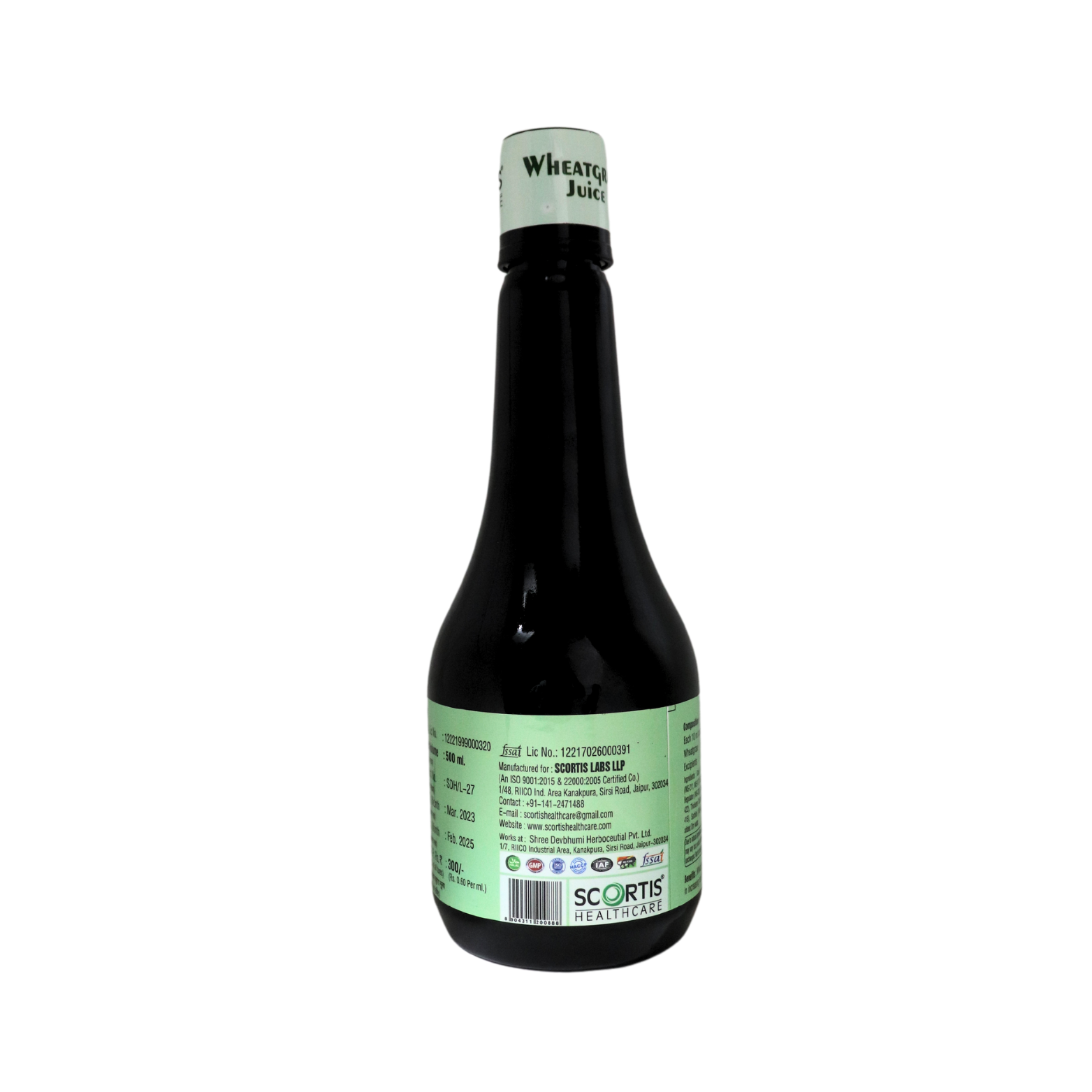 Wheat Grass Juice - 500ml Syrup Form | Potent Antiseptic Tonic Herbal Medicine, Suitable For All Ages