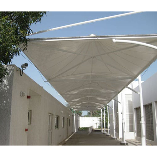 Industrial Tensile Structure - High-Quality PVC, Custom Dimensions, Modern White Aesthetic | Long-Lasting Roofing Solution for Villas, Hotels, and Houses