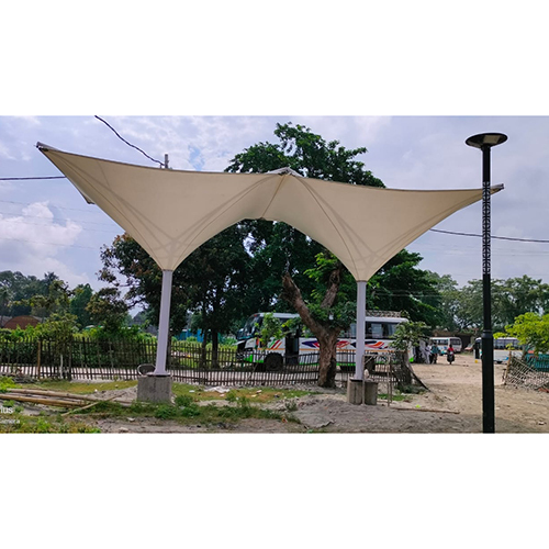 Inverted Umbrella Tensile Structure - PVC Panels, Custom Dimensions Available, Classic White Color, Long Life Span, Versatile Workshop Roofing Solution