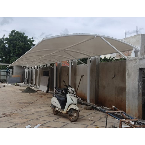 PVC Curve Tensile Shed Structure - PVC Panels, Custom Dimensions, White Color | Versatile for Villas, Warehouses, Hotels & Restaurants