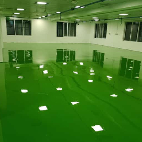 Commercial Epoxy Flooring - Good Quality Green Finish | Resistant and Durable Application