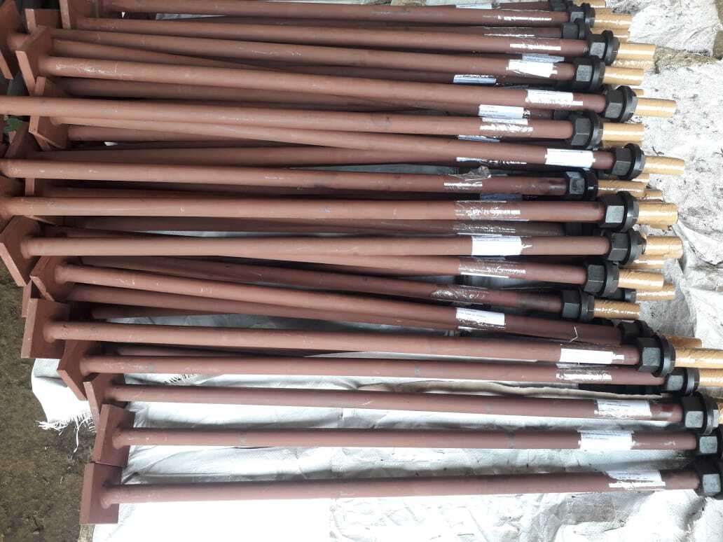 Foundation Bolts With Pipe Sleeve And Anchoring Plate - Color: As Per Order