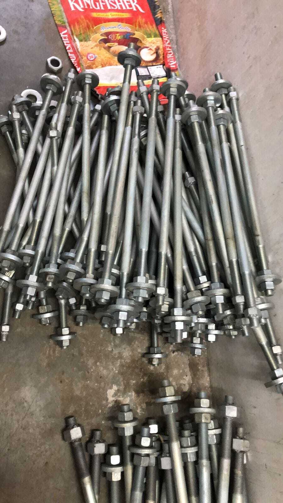 Foundation Bolts With Pipe Sleeve And Anchoring Plate - Color: As Per Order