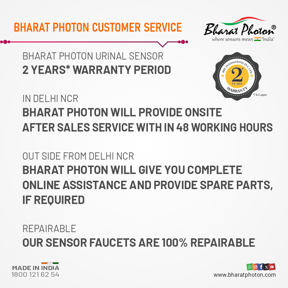 Urinal Flusher With Ceramic Urinal Pot Combo Bharat Photon - Color: White