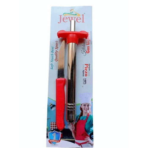 2In1 Plastic Handal Kitchen Gas Lighter - Color: Red