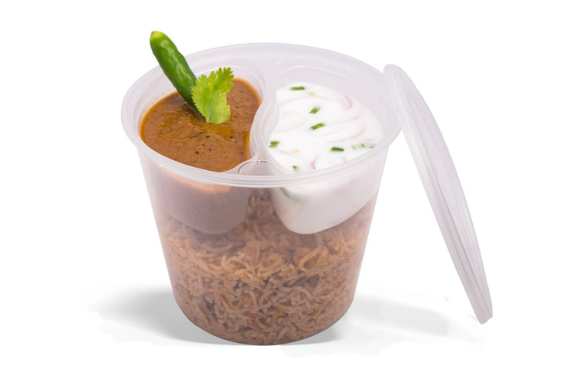 2cp Plastic Divider Round - Food Grade Bpa-free Plastic, Microwave & Freezer Safe, Transparent Design, Air-tight Spill-proof Lids For Food Storage