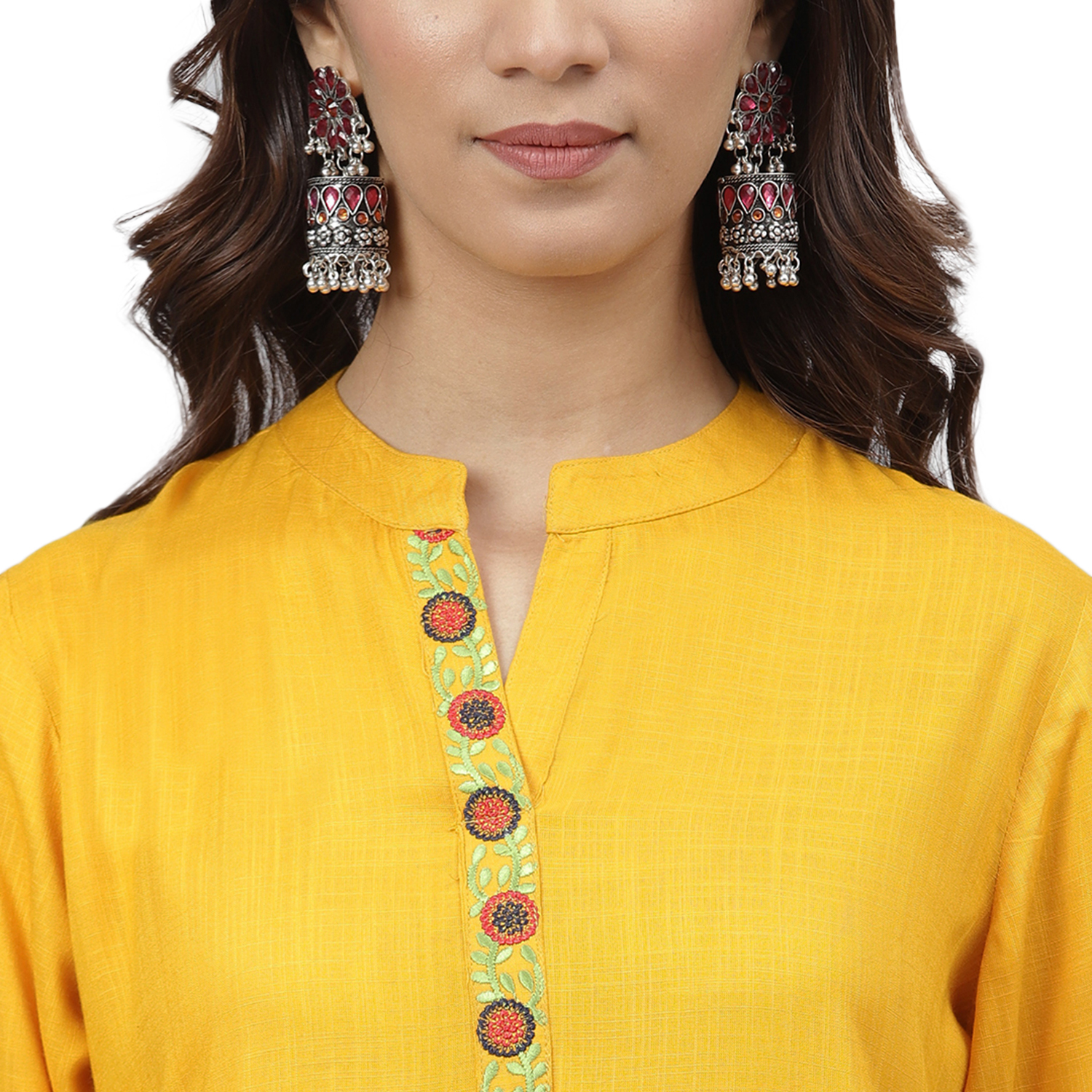 Solid Viscose Rayon Straight Kurta - Yellow, Size S To Xxl | Quick Dry, Washable, Water Proof, 3/4 Sleeve, Embroidered Design, Ideal For All Seasons