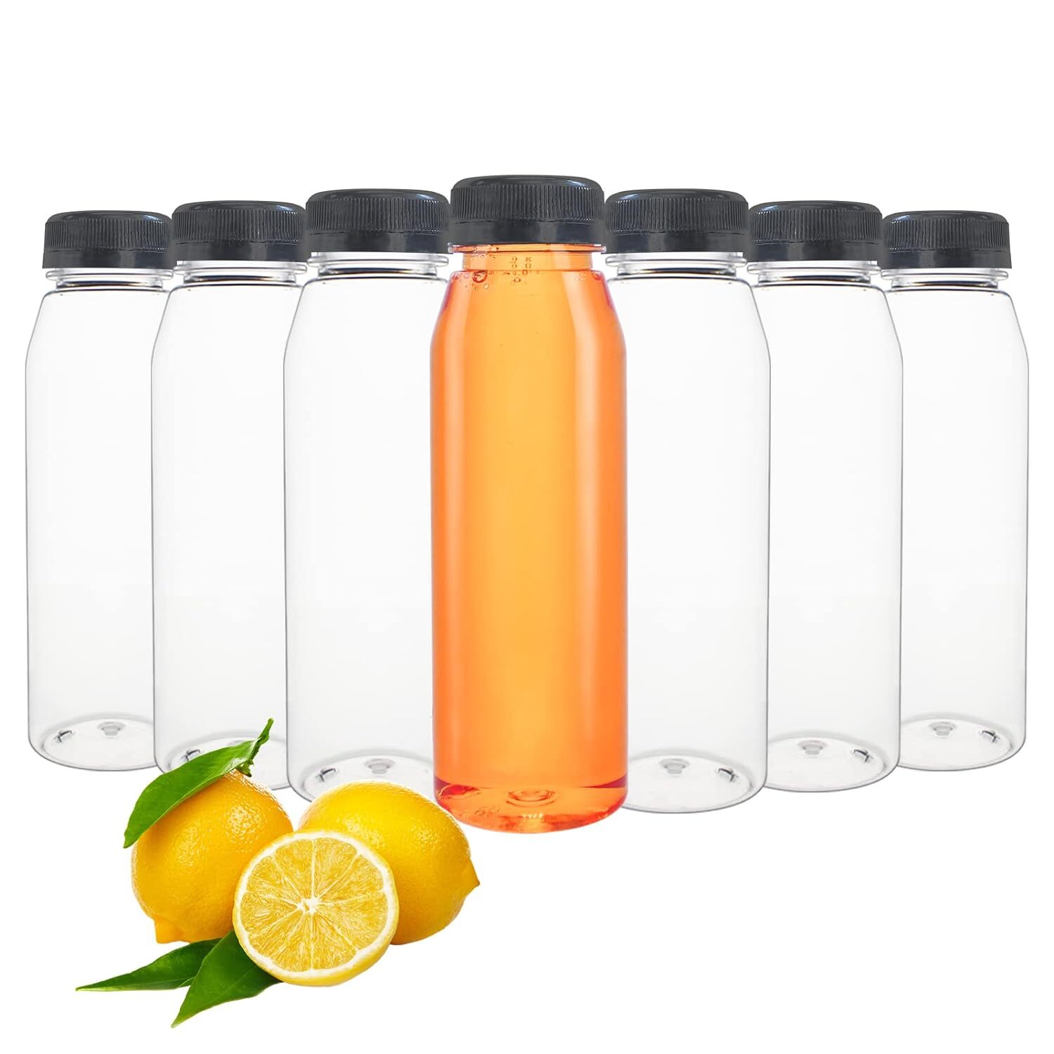 250ml Pet Bottle - Bpa-free Plastic, Transparent, Leak-proof & Tamper-evident Black Lid | Airtight Seal For Fresh Juice Storage