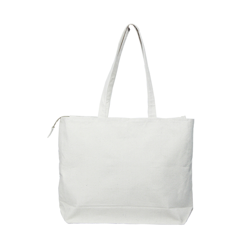 Tote Bag - Canvas Material, 15 X 12 Inches, White Color | Lightweight Design, Open Top For Easy Access, Two Long Straps