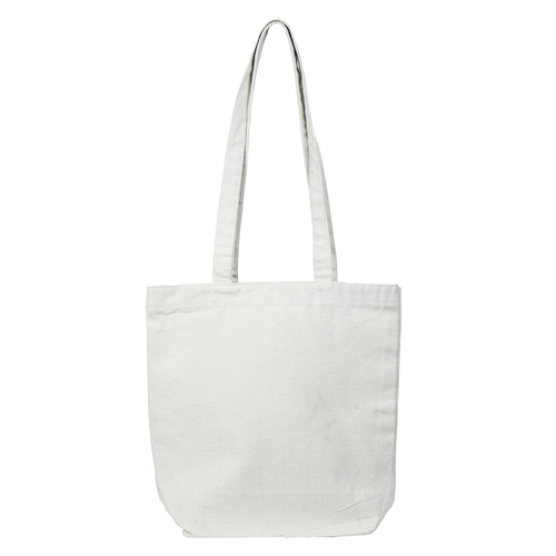 Tote Bag - Canvas Material, 15 X 12 Inches, White Color | Lightweight Design, Open Top For Easy Access, Two Long Straps