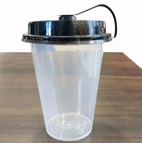 500ml Shaker Glass With Lid - Bpa-free Plastic, Transparent/black Color | Leak-proof Tamper-evident Seal, Ideal For Juices, Milkshakes, Catering Events