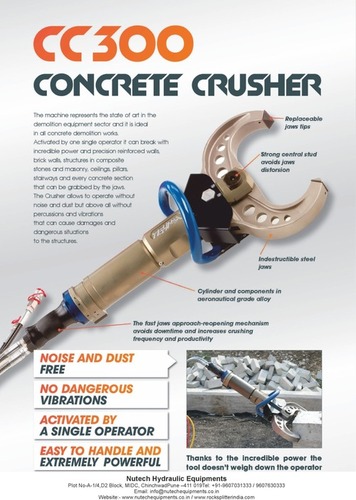 Hydraulic Concrete Crusher - Body Material: Stainless Steel
