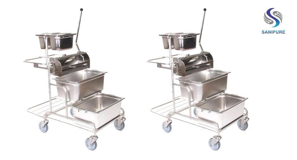 Stainless Steel Mopping Trolley - Dimension (L*w*h): 460 X 580 X 890 Mm (Wxdxh) Millimeter (Mm)