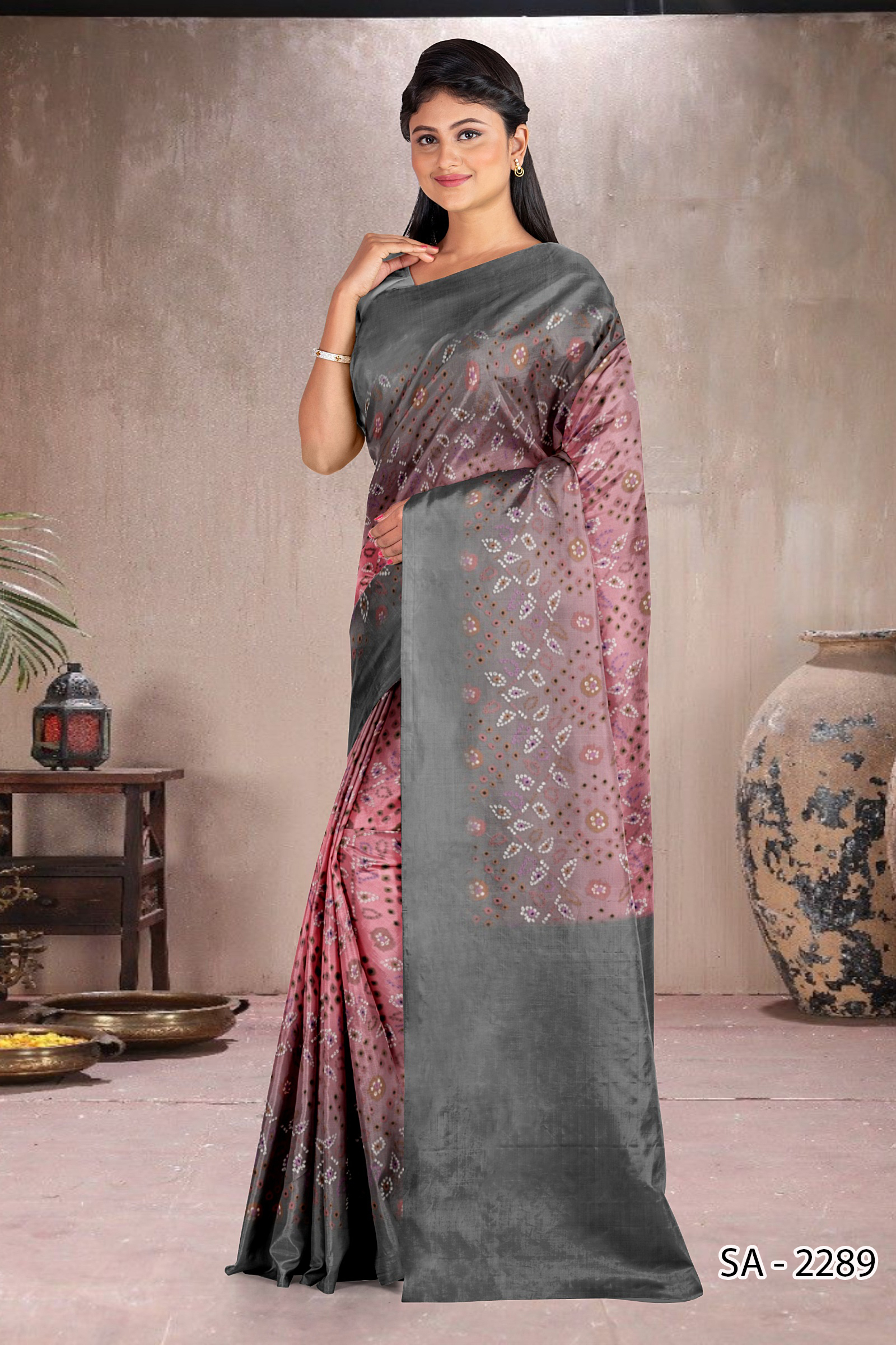 Ajrakh Printing Saree Service - Polyester Fabric, All Colors Available | Party Wear, Printed Ajrakh Design