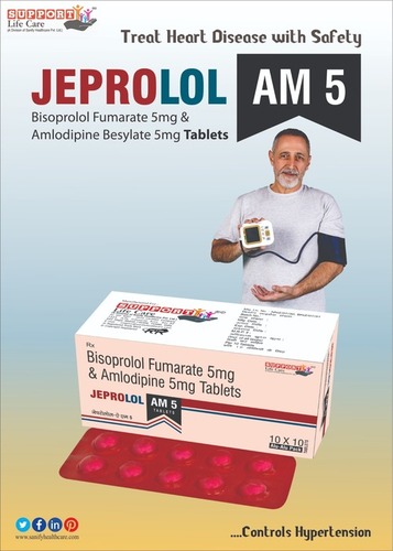 टैबलेट बिसोप्रोलोल फ्यूमरेट 5 मिग्रा + एम्प्लोडिपाइन 5 मिग्रा