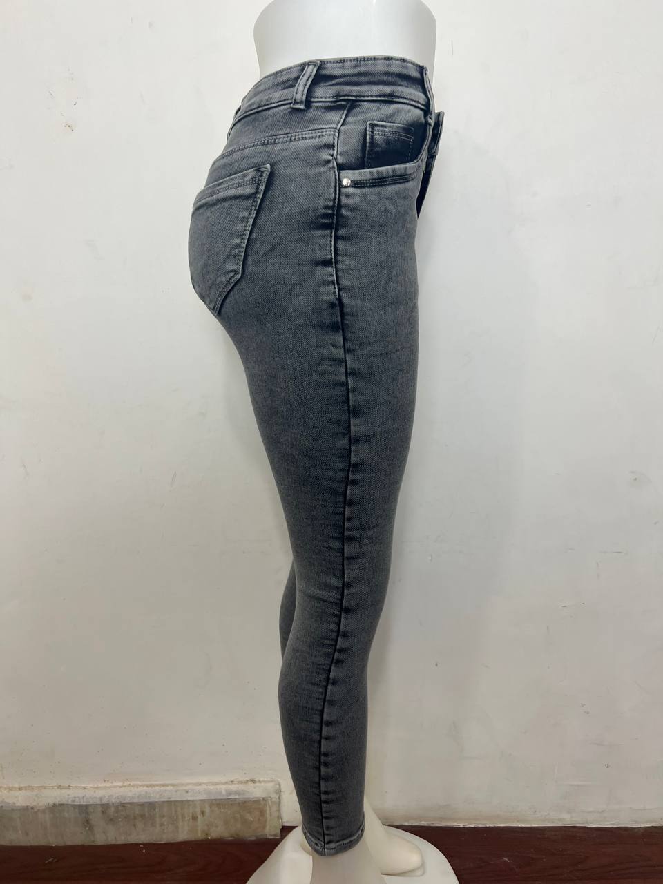 M Moddy Single Button Slim Fit Jeans - Cotton Blend, Available In Grey, Blue, Light Blue | Washable, Ideal For All Seasons