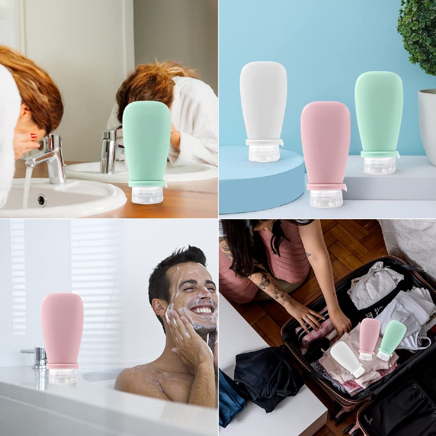 3pcs Travel Makeup Empty Silicone Bottle