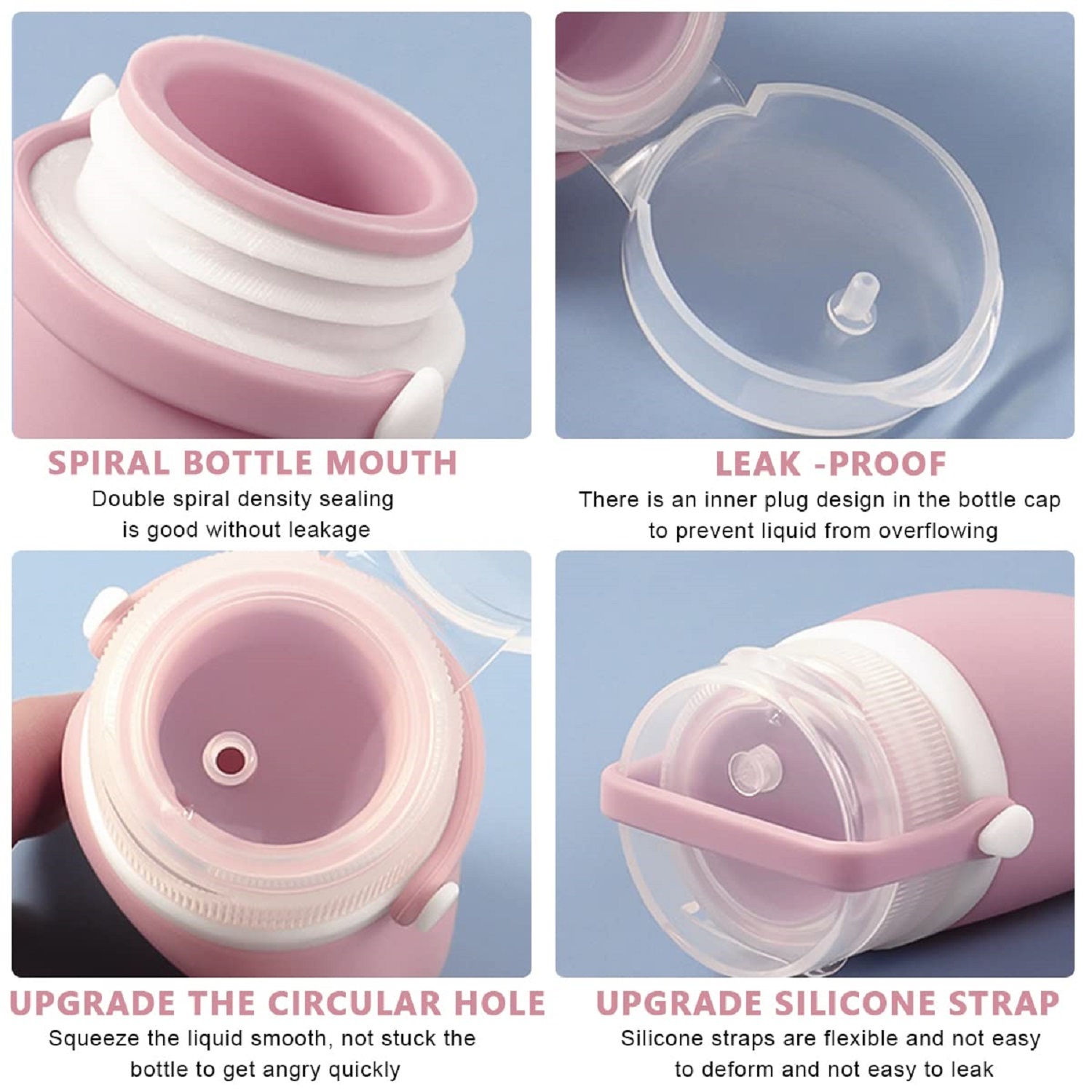 3pcs Travel Makeup Empty Silicone Bottle