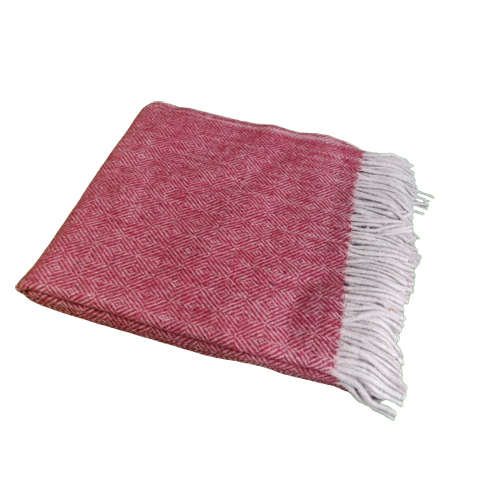 Berry Red Diamond Herringbone Pattern Tartan Woolen Blanket Age Group: Children