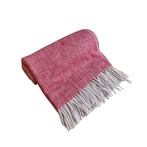 Berry Red Diamond Herringbone Pattern Tartan Woolen Blanket Age Group: Children