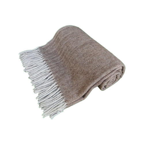 Brown Diamond Herringbone Tartan Woolen Blankets Age Group: Adults