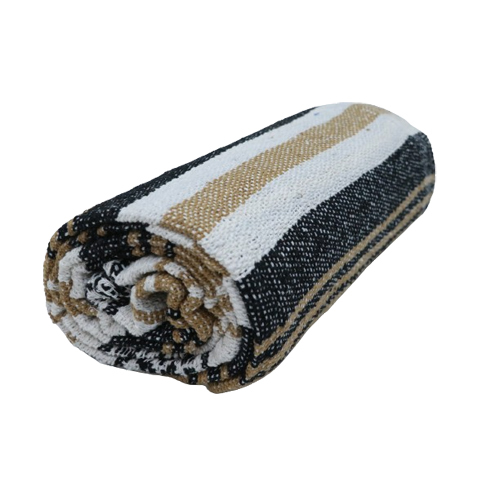 Natural Falsa Woolen Blanket - Wool Material, Full Size, Multicolor Striped Pattern | Cozy Design For Adults, Ideal For Home Use