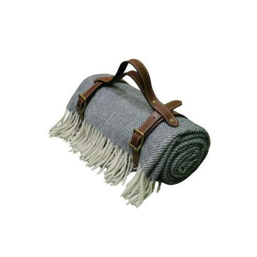 Herringbones Charcoal Woolen Blanket Age Group: Adults