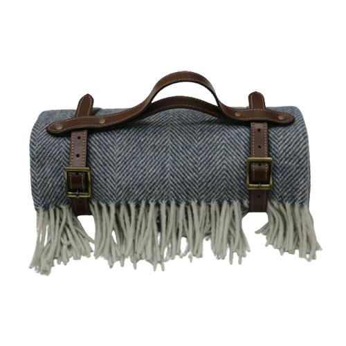 Herringbones Charcoal Woolen Blanket Age Group: Adults