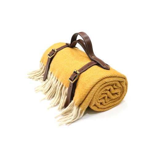 Mango Color Herringbones Woolen Blankets Age Group: Adults