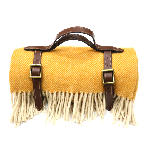 Mango Color Herringbones Woolen Blankets Age Group: Adults