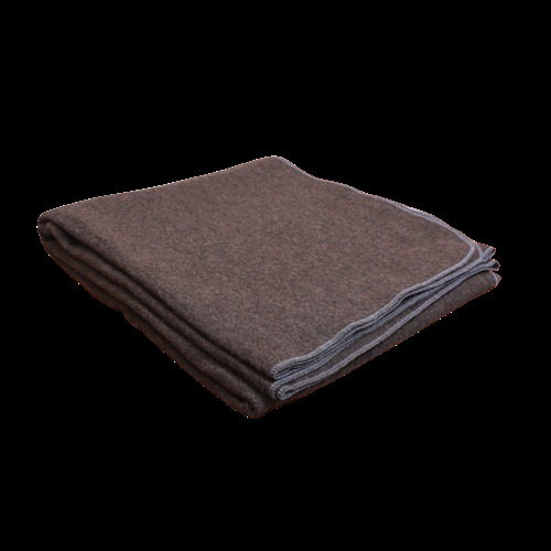Grey With Blue Hemming Military Woolen Blankets - Wool Material, Full-sized Design, Brown Color With Grey Hemming | Cozy Comfort For Adults At Home