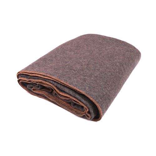 Grey With Orange Hemming Military Woolen Blanket - Wool, Full Size, Grey With Orange, Striped Pattern | Designed For Military Use, Perfect For Outdoor Activities