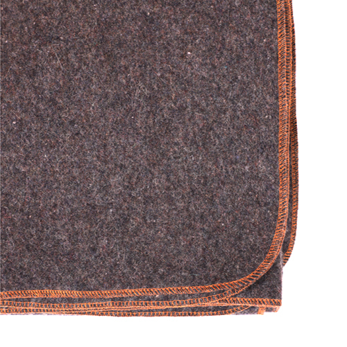Grey With Orange Hemming Military Woolen Blanket - Wool, Full Size, Grey With Orange, Striped Pattern | Designed For Military Use, Perfect For Outdoor Activities