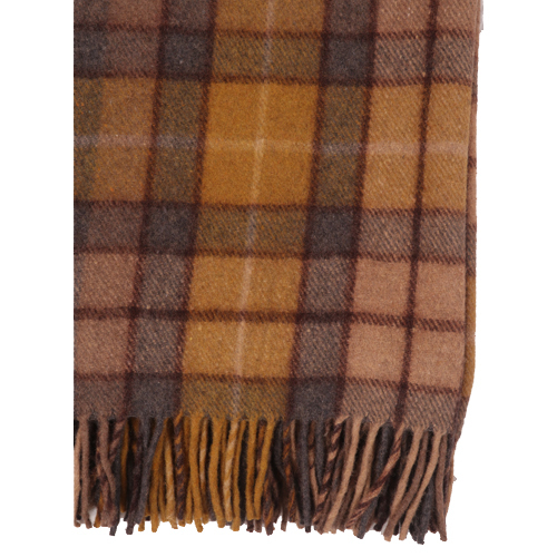 Buchanan Natural Woolen Blanket - 100% Wool, Full Size, Multicolor Check Pattern | Cozy Layer For Adults In Bedrooms Or Living Spaces