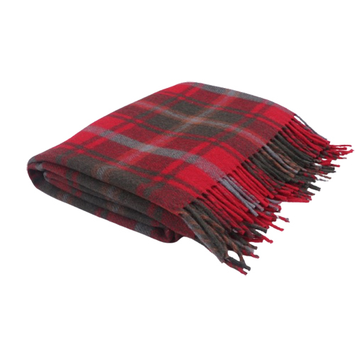Dark Maple Woolen Blanket - Wool, Full Size, Multicolor Check Pattern | Ideal For Cozy Home Comfort, Perfect For Adults