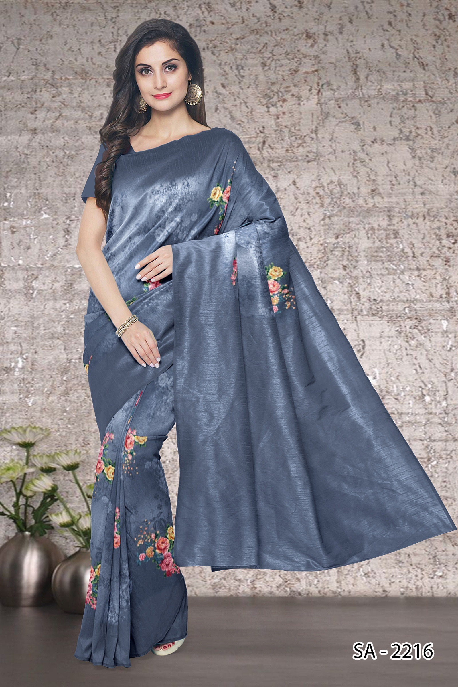 Digital Batik Print Service - Polyester Saree, Printed Bollywood Style | All Types Color, Inkjet Technology, Versatile Production Options