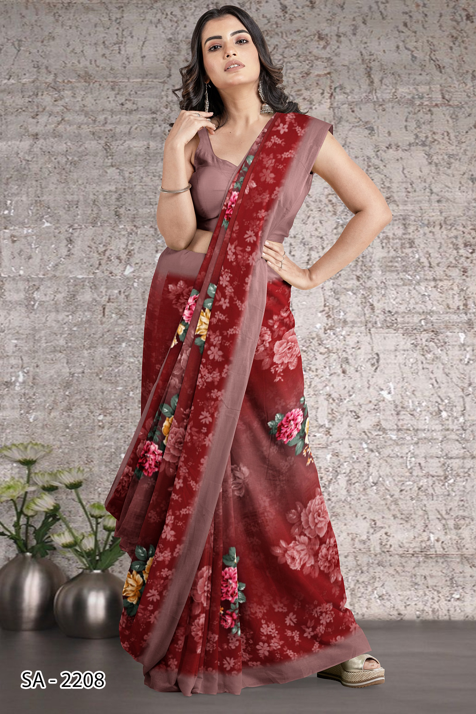 Digital Batik Print Service - Polyester Saree, Printed Bollywood Style | All Types Color, Inkjet Technology, Versatile Production Options