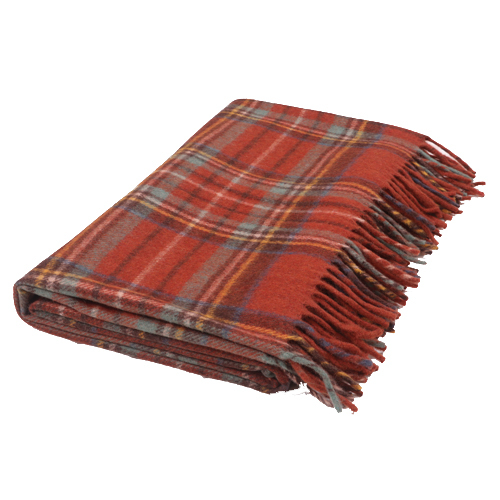Stewart Royal Antique Woolen Blanket - 100% Wool Full Size Multicolor Check Pattern | Cozy Home Decor For Adults Traditional Charm