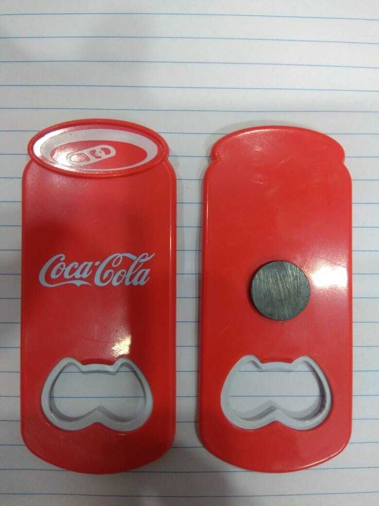 Bottle Opener - Plastic, 100x50 Mm, Red | Integrated Magnet, Ideal For Opening Coca-cola Cans And Bottles, Bulk Packaging