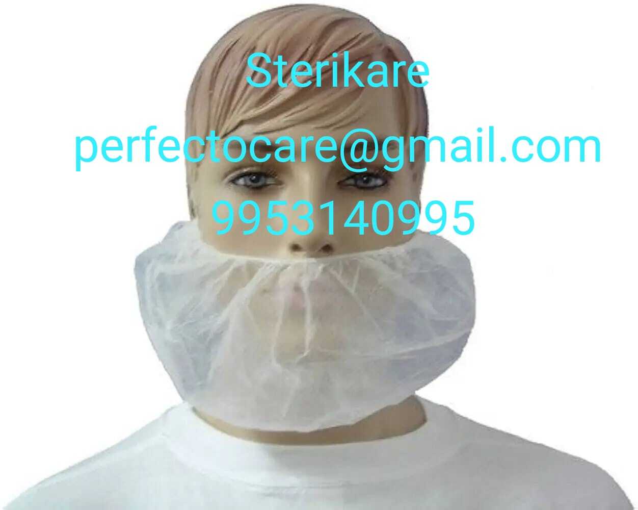 Disposable Beard Cover - Non-woven Polypropylene , Standard Size, White/green/blue/yellow/purple/black, Hypoallergenic, Lint Free, Sterile Options