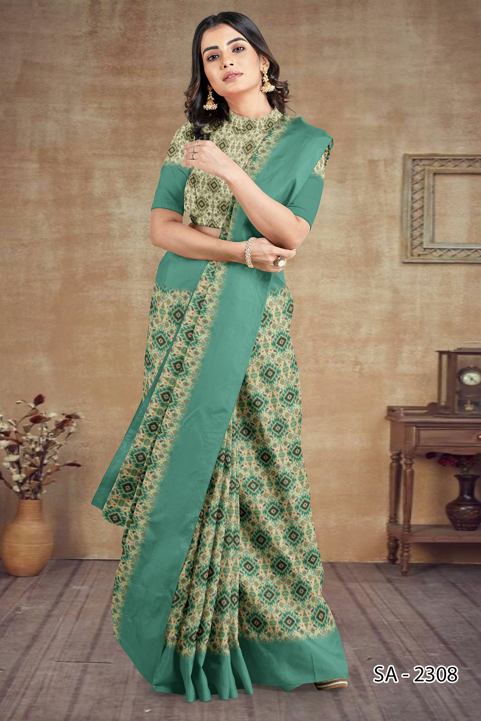 Digital Floral Print Service - Polyester Chiffon, All Colors Available | Floral Pattern, Festive Occasion, South Style