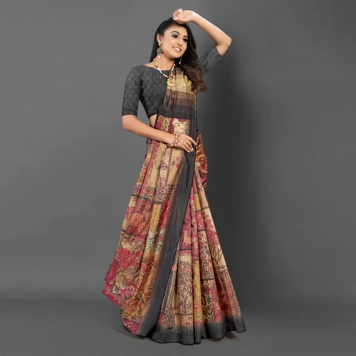 Multicolor Katki Silk Saree