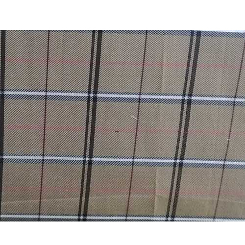 Biscuit Twill Fabric - Washable Cotton Blend, Checks Texture for Stylish Garments