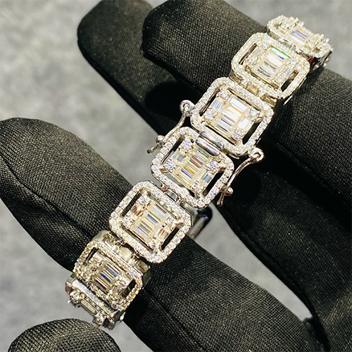 White Diamond Studded Bracelet - Diamond Clarity: I1