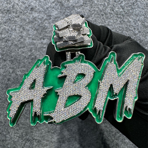 कस्टमाइज़्ड ABM लेटर डायमंड पेंडेंट