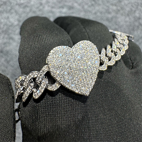 Heart Design Diamond Bracelet Diamond Clarity: I1
